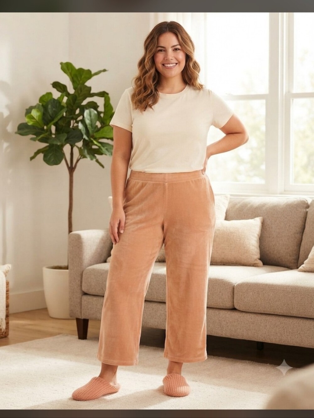 Isaac Mizrahi Live Womens Size 3XP Velour Lounge Pants Cozy Soft Stretch Pockets